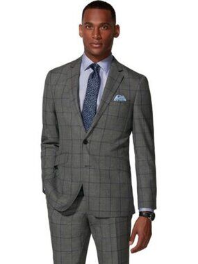 TM Lewin Merino Wool Slim Modern Fit Suit Jacket Blazer Vitale Barberis Canonico